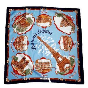 ROGER  L PARIS La Tour Eiffel Souvenir De Paris SCARF Foulard Made in Italy